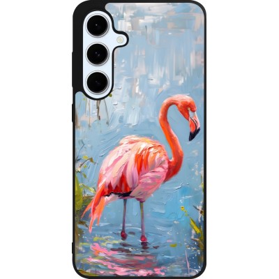 Samsung Galaxy S24 FE Case Hülle - Silikon schwarz Paint Flamingo