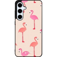 Coque Samsung Galaxy S24 FE - Silicone rigide noir Pink Flamingos Pattern