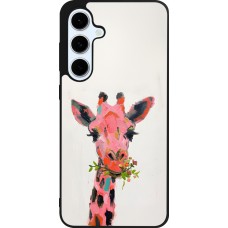 Samsung Galaxy S24 FE Case Hülle - Silikon schwarz Pink Girafe Paint