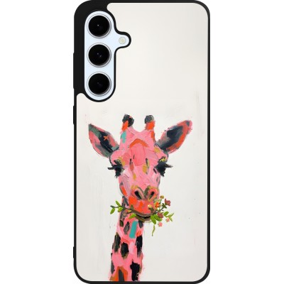 Samsung Galaxy S24 FE Case Hülle - Silikon schwarz Pink Girafe Paint