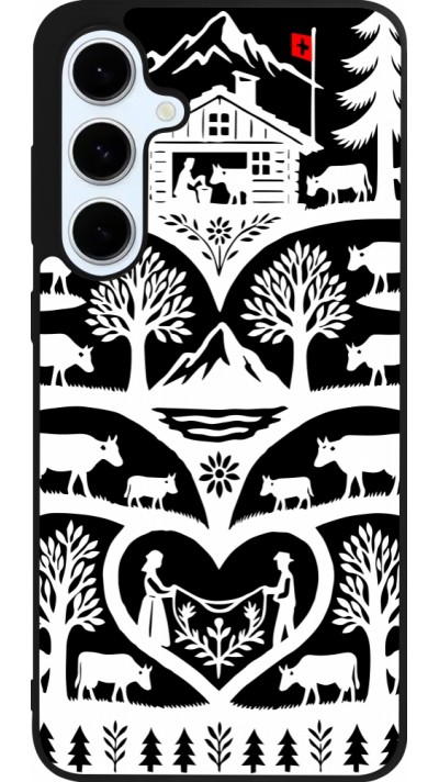 Coque Samsung Galaxy S24 FE - Silicone rigide noir Poya Suisse 2 noir