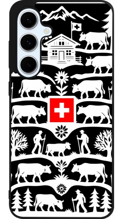 Coque Samsung Galaxy S24 FE - Silicone rigide noir Poya Suisse 3 noir