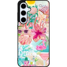 Coque Samsung Galaxy S24 FE - Silicone rigide noir Preppy Collage Aloha