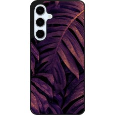 Coque Samsung Galaxy S24 FE - Silicone rigide noir Purple Light Leaves