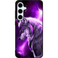 Coque Samsung Galaxy S24 FE - Silicone rigide noir Purple Sky Wolf