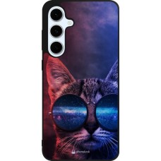 Coque Samsung Galaxy S24 FE - Silicone rigide noir Red Blue Cat Glasses