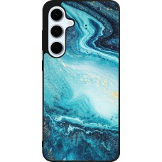 Coque Samsung Galaxy S24 FE - Silicone rigide noir Sea Foam Blue