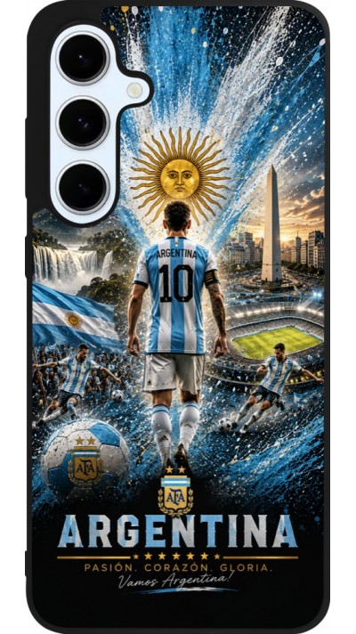 Coque Samsung Galaxy S24 FE - Silicone rigide noir Football Argentine splash 2026
