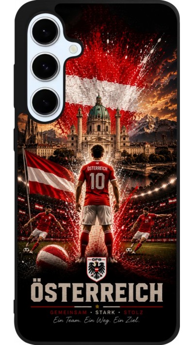 Coque Samsung Galaxy S24 FE - Silicone rigide noir Football Autriche splash 2026