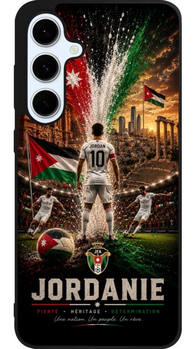 Coque Samsung Galaxy S24 FE - Silicone rigide noir Football Jordanie splash 2026