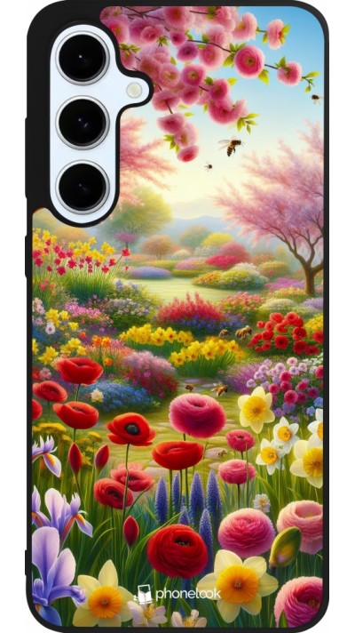 Samsung Galaxy S24 FE Case Hülle - Silikon schwarz Frühling 25 Strauß Frühling