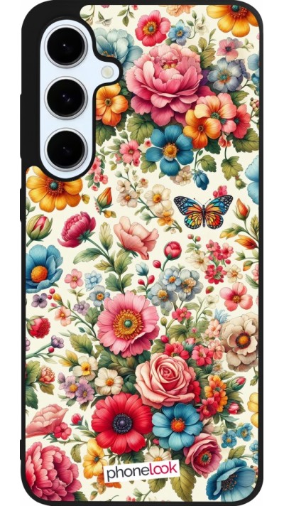 Samsung Galaxy S24 FE Case Hülle - Silikon schwarz Spring 25 fruehling bluetend