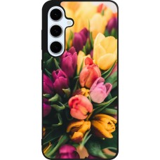 Samsung Galaxy S24 FE Case Hülle - Silikon schwarz Bouquet of tulips Spring 2026