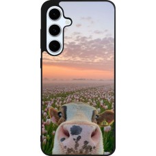 Samsung Galaxy S24 FE Case Hülle - Silikon schwarz Cow with tulips Spring 2026