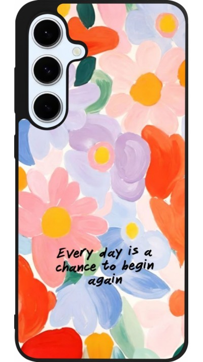 Coque Samsung Galaxy S24 FE - Silicone rigide noir Every day is a chance Spring 2026