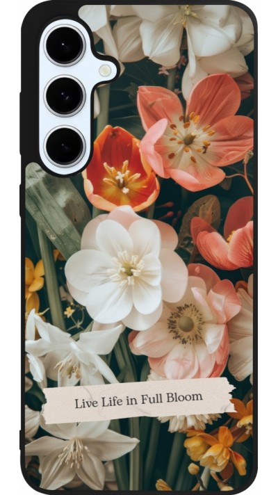 Coque Samsung Galaxy S24 FE - Silicone rigide noir Full Bloom Spring 2026