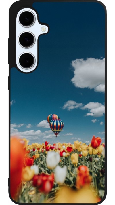 Coque Samsung Galaxy S24 FE - Silicone rigide noir Hot air balloon Spring 2026