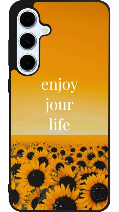 Coque Samsung Galaxy S24 FE - Silicone rigide noir Summer 2025 Enjoy your life