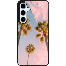 Samsung Galaxy S24 FE Case Hülle - Silikon schwarz Summer 2025 Palmiers