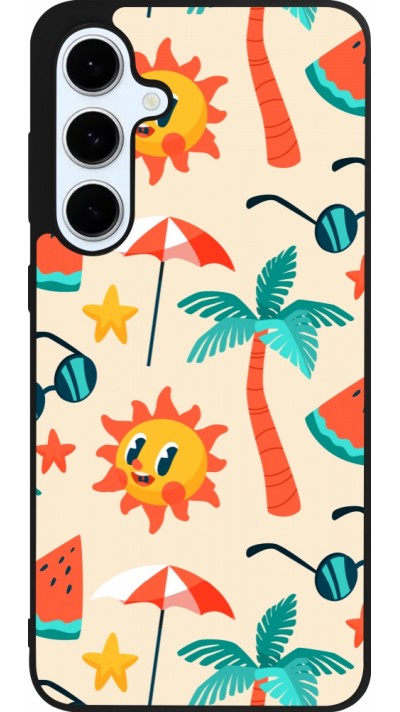 Coque Samsung Galaxy S24 FE - Silicone rigide noir Summer 2025 Pattern soleil