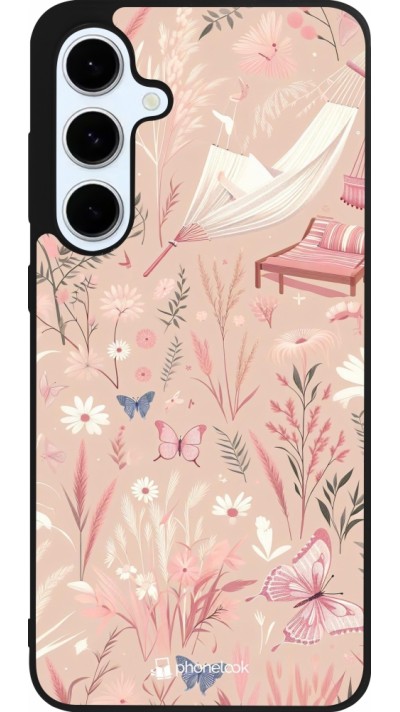 Samsung Galaxy S24 FE Case Hülle - Silikon schwarz Sommer Pastellmuster