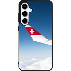 Samsung Galaxy S24 FE Case Hülle - Silikon schwarz  Schweizer Nationalfeiertag Sky Swiss Flag