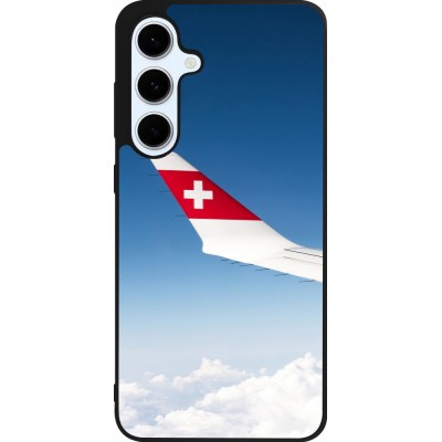 Samsung Galaxy S24 FE Case Hülle - Silikon schwarz  Schweizer Nationalfeiertag Sky Swiss Flag