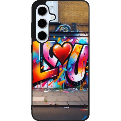 Samsung Galaxy S24 FE Case Hülle - Silikon schwarz Valentin 2025 Liebe U Tag