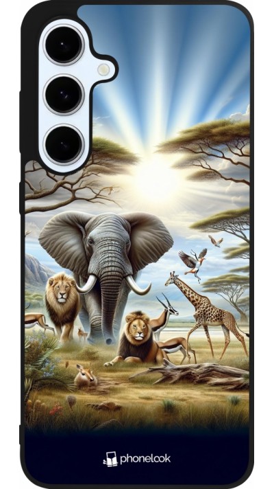 Samsung Galaxy S24 FE Case Hülle - Silikon schwarz Afrikanisches Wildleben