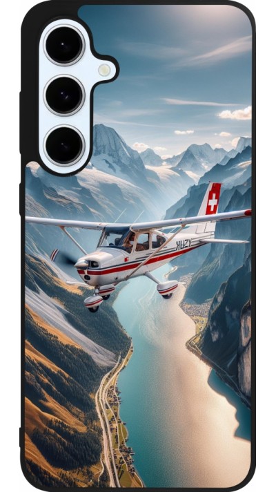 Samsung Galaxy S24 FE Case Hülle - Silikon schwarz Schweizer Alpenflug