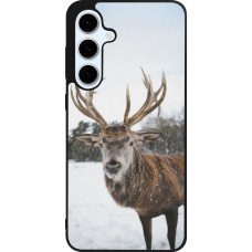 Coque Samsung Galaxy S24 FE - Silicone rigide noir Winter 25 Winter reindeer