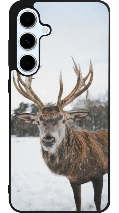 Samsung Galaxy S24 FE Case Hülle - Silikon schwarz Winter 25 Winter reindeer