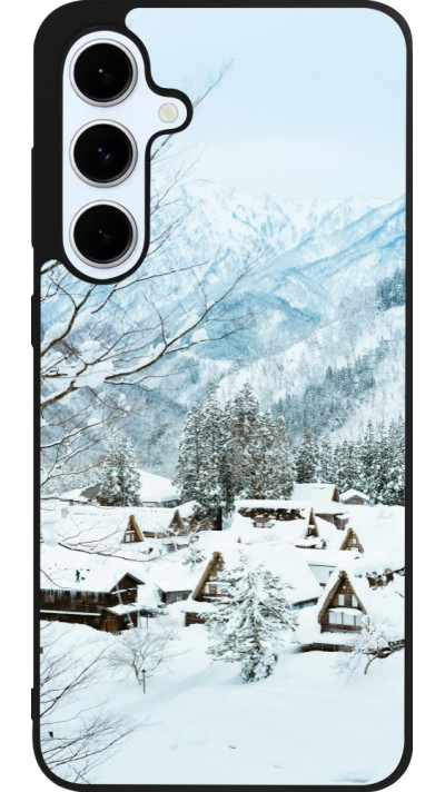 Samsung Galaxy S24 FE Case Hülle - Silikon schwarz Winter 25 Winter snowy landscape