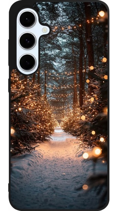 Samsung Galaxy S24 FE Case Hülle - Silikon schwarz Winter 25 Winter snowy road
