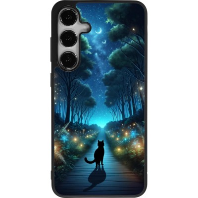 Samsung Galaxy S24+ Case Hülle - Silikon schwarz Schwarze Katze Spaziergang