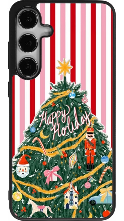 Samsung Galaxy S24+ Case Hülle - Silikon schwarz Christmas 25 Happy Holiday