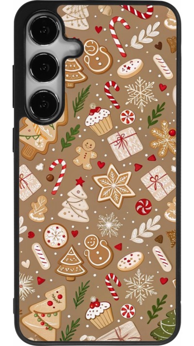 Samsung Galaxy S24+ Case Hülle - Silikon schwarz Christmas 25 Pattern Ginger Cookie