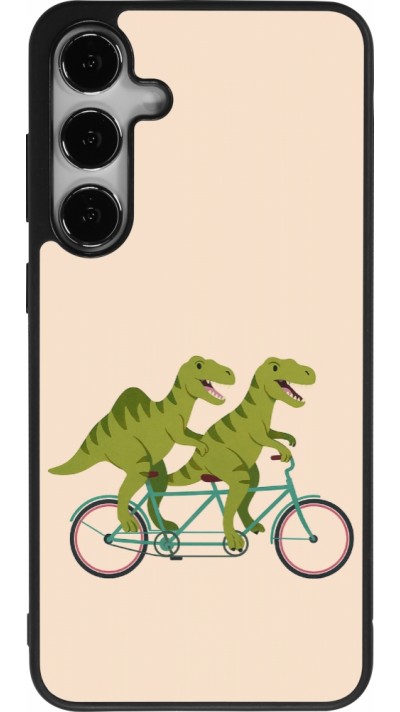 Samsung Galaxy S24+ Case Hülle - Silikon schwarz Dinosaurs on bikes 2026