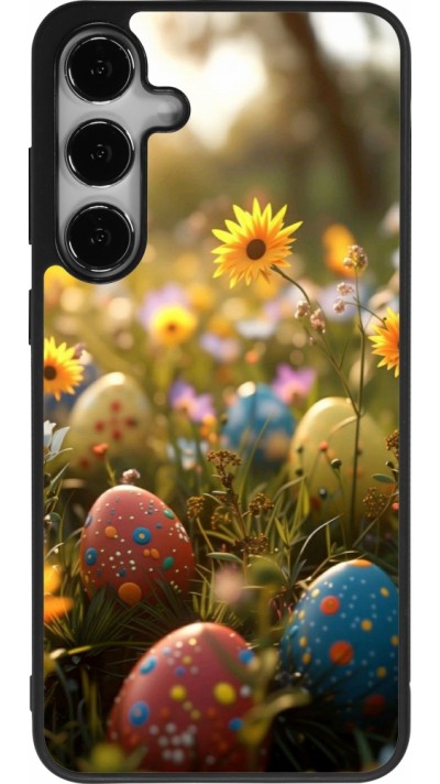 Samsung Galaxy S24+ Case Hülle - Silikon schwarz Easter 2026 Decorated eggs