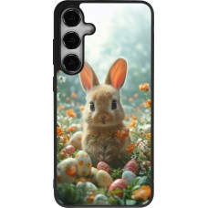 Samsung Galaxy S24+ Case Hülle - Silikon schwarz Easter 2026 Rabbit in the garden