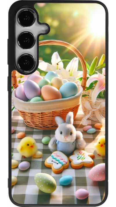 Samsung Galaxy S24+ Case Hülle - Silikon schwarz Ostern 2025 Osterkorb