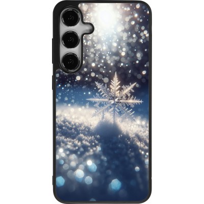 Samsung Galaxy S24+ Case Hülle - Silikon schwarz Schneeflocke Solar Glanz