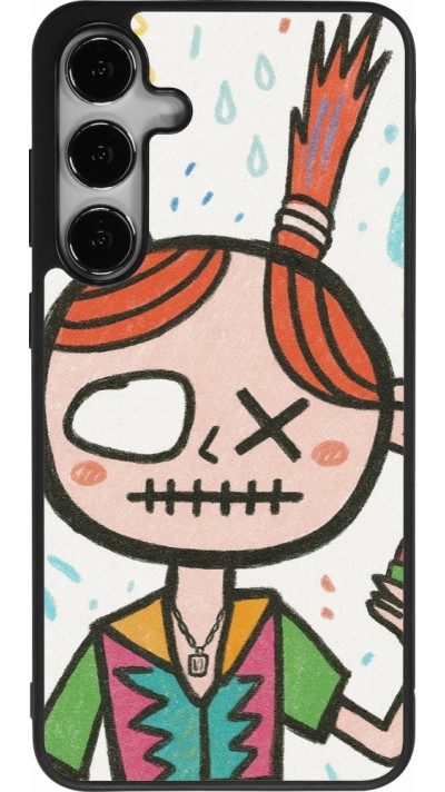Coque Samsung Galaxy S24+ - Silicone rigide noir Little Girl Sketch