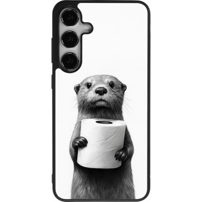 Samsung Galaxy S24+ Case Hülle - Silikon schwarz Otter Toilettenpapier