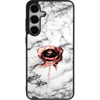 Samsung Galaxy S24+ Case Hülle - Silikon schwarz Marble Rose Gold