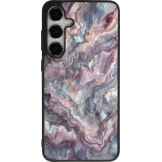 Samsung Galaxy S24+ Case Hülle - Silikon schwarz Violetter silberner Marmor