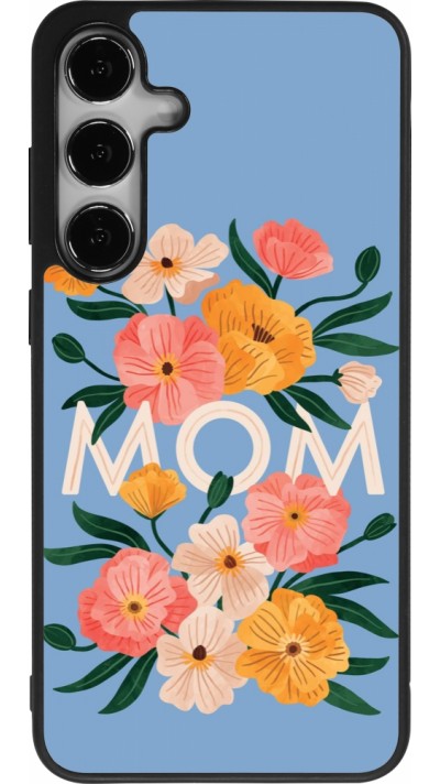 Samsung Galaxy S24+ Case Hülle - Silikon schwarz Mom 2026 Flowers