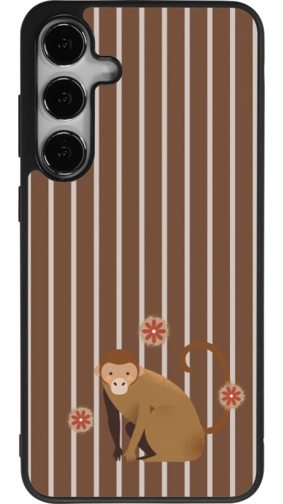 Coque Samsung Galaxy S24+ - Silicone rigide noir Monkey with stripes Coque Samsung Galaxy S24+ - Silicone rigide noir Monkey with stripes