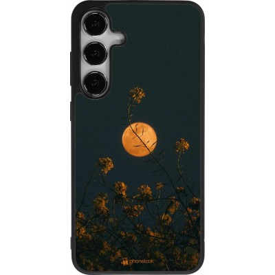 Samsung Galaxy S24+ Case Hülle - Silikon schwarz Moon Flowers