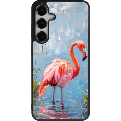 Samsung Galaxy S24+ Case Hülle - Silikon schwarz Paint Flamingo